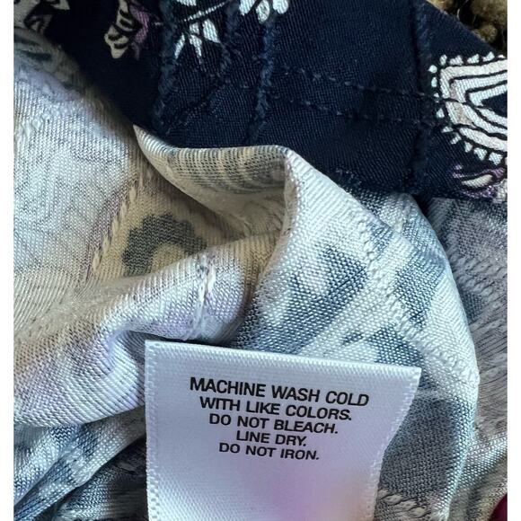 Roz & Ali Blouse Paisley Floral Purple White Stretch Tunic Keyhole Swing Top 2X - Picture 9 of 9